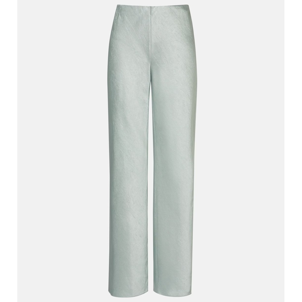 Vince Sage Green Satin Wide Leg Trousers Pants XS US 4
